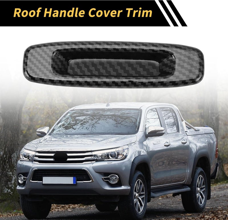 REPAIROCK 1 Pc Car Interior Roof Handle Cover Trim for Toyota Tundra 2014-2021 Sun Roof Handle Cover Trim Carbon Fiber Pattern ABS Black - Image 3